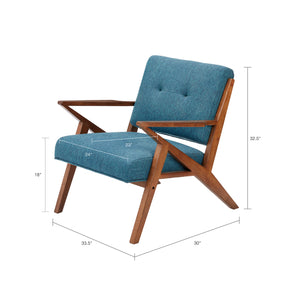English Elm Lounge INK+IVY Rocket Mid-Century Modern Tufted Accent Chair, Pecan Wood Frame, High-Density Foam Comfort B03548349