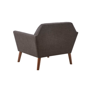 English Elm Lounge Newport Mid-Century Accent Chair with Button Tufting, Textured Upholstery & Pecan Legs Charcoal 30.31 L x 37.8 W x 24.02 H B03548421