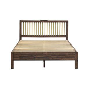 English Elm Queen INK+IVY Mercer Low Profile Platform Bed — Chestnut Wood Grain, Solid Slats, Modern Sleek Design B035S00011