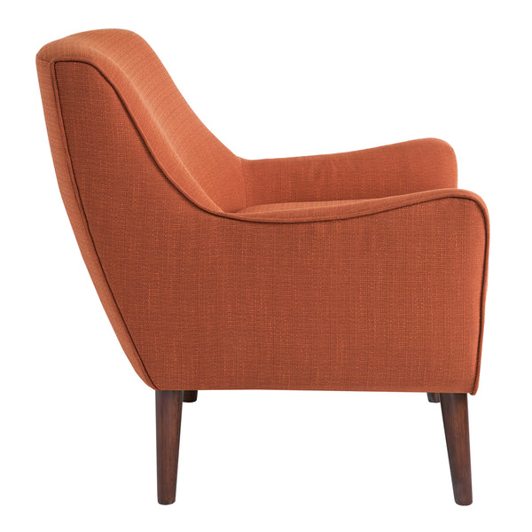 English Elm Mid-Century Madison Park Oxford Accent Chair in Burnt Orange Upholstery with Tapered Espresso Legs, Removable Cushion B03548210