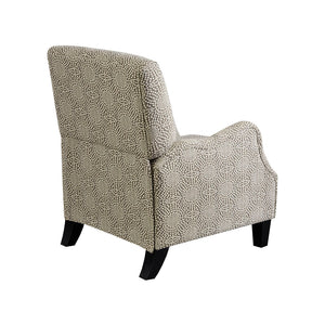 English Elm Push Julian Push Back Recliner with Silver Nailhead Trim, High-Density Foam, Solid Wood Frame and Legs Beige Multi 29.25 L x 32.5 W x 26 H B03548631