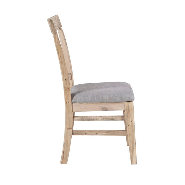 English Elm Dining Side Chairs Set of 2 Solid Pine Farmhouse Style with Foam Cushioned Seats B03548411