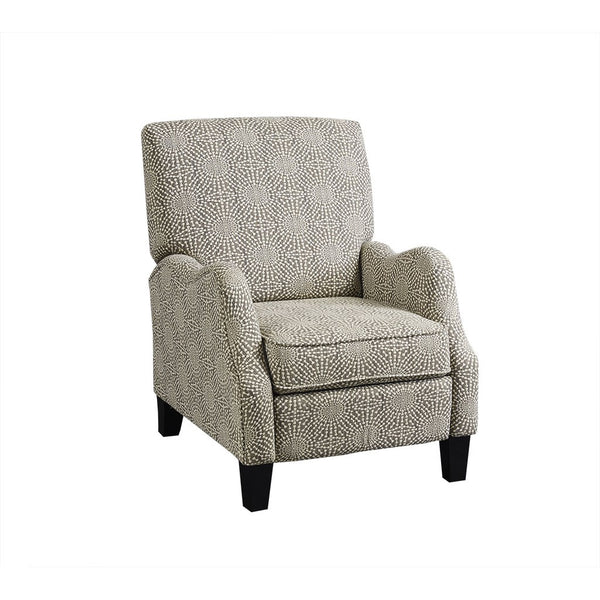 English Elm Push Julian Push Back Recliner with Silver Nailhead Trim, High-Density Foam, Solid Wood Frame and Legs Beige Multi 29.25 L x 32.5 W x 26 H B03548631