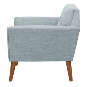 English Elm Lounge Chair Newport mid-century tufted accent chair with textured upholstery, pecan tapered legs Light Blue 30.31 L x 37.8 W x 24.02 H B03548362