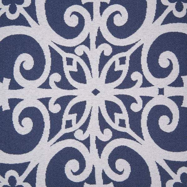 English Elm Kirby Navy Fretwork Push-Back Recliner Chair with Rolled Arms, Solid Wood Legs, Removable Cushion B03548664