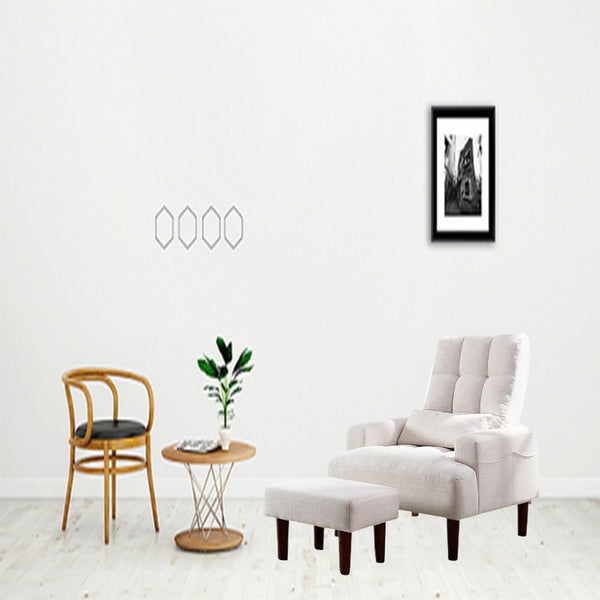 English Elm Redde Modern Cream White Recliner Sofa Chair With Ottoman - Ergonomic Comfort For Stylish Living Rooms W1183S00001-GIGA