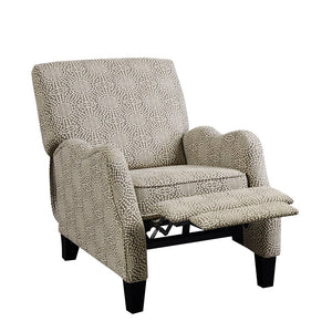 English Elm Push Julian Push Back Recliner with Silver Nailhead Trim, High-Density Foam, Solid Wood Frame and Legs Beige Multi 29.25 L x 32.5 W x 26 H B03548631