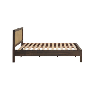 English Elm Queen INK+IVY Mercer Low Profile Platform Bed — Chestnut Wood Grain, Solid Slats, Modern Sleek Design B035S00011