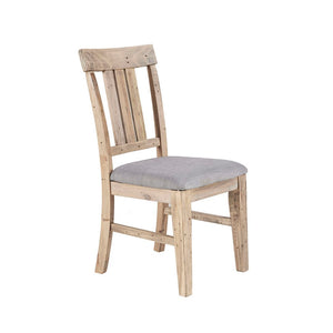 English Elm Dining Side Chairs Set of 2 Solid Pine Farmhouse Style with Foam Cushioned Seats B03548411