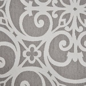 English Elm Kirby Elegant Grey Fretwork Push Back Recliner Chair with Black Wood Legs, Removable Cushion Comfort B03548642