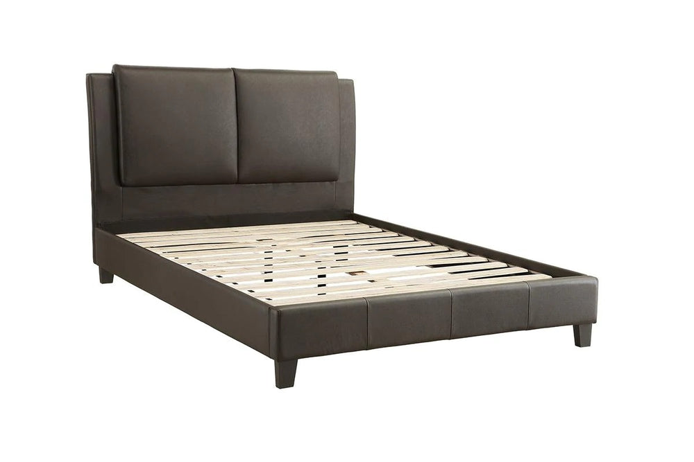English Elm Queen Sleigh Bed with Elegant Transitional Design, Solid Wood Veneer Construction, Dovetail Craftsmanship and Spacious Foundation Support for Master Bedroom Comfort Brown 83 L x 10 W x 5 H B011S00105