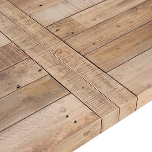 English Elm Sonoma Solid Pine Rectangular Dining Table 72"W Weathered Finish Gunmetal Metal Stretchers Seats 6 B03548461