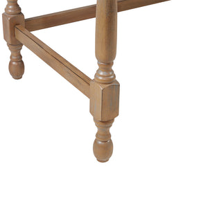 English Elm Solid Wood Tabitha Desk with Reclaimed Natural Finish, Turned Legs, Single Drawer & Metal Glides B03549013