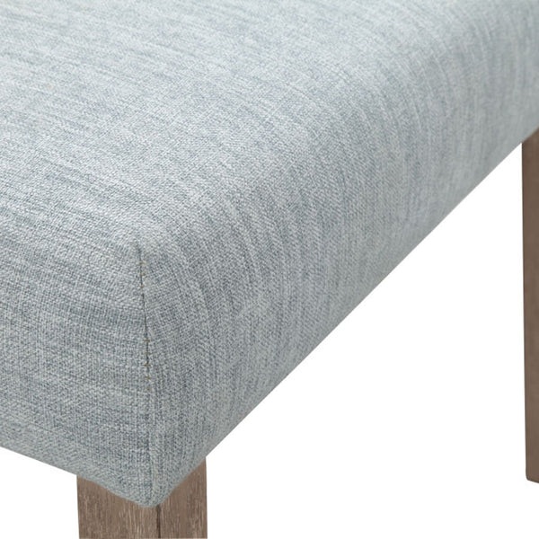 English Elm Upholstered Martha Stewart Winfield dining chair set of 2 — farmhouse reclaimed wood legs, plush foam seats Light Blue 25.75 L x 32.75 W x 27.63 H B03548992