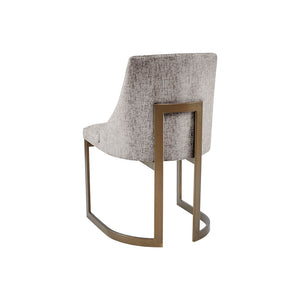 English Elm Bryce Grey Upholstered Dining Chairs Set of 2 with Antique Gold Metal Legs, Modern Chic Comfort B03548772