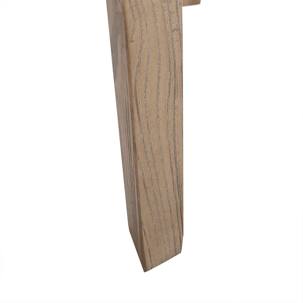 English Elm Milo Wheat Ash Wood End Table with White Marble Top, 20" Dia x 19.5"H — Simple Fresh Design, Ships in 2 Cartons B035S00019