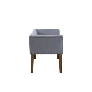 English Elm Accent Welburn Upholstered Bench with Nailhead Trim and Light Wood Legs — Chic Entryway Seat, 49.5"W Slate Blue 20.5 L x 50.5 W x 12.75 H B03548748