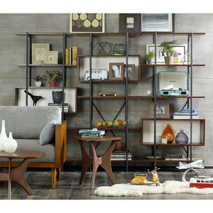 English Elm Triangle Blaze Pecan Wood Coffee Table – Mid-Century Triangular Accent Table, 40"W, Chic Base, 75lb Capacity B03548487