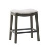 English Elm Counter Stool Madison Park Maison backless upholstered seat with antique gold metal base, modern elegance Cream 5.7 L x 26.57 W x 16.73 H B03548728