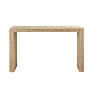 English Elm 64" Reclaimed Wheat Console Table – 64"W Solid Wood Narrow Entryway Counter with Distressed Finish, Modern Storage Elegance B03548451