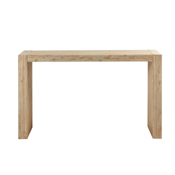English Elm 64" Reclaimed Wheat Console Table – 64"W Solid Wood Narrow Entryway Counter with Distressed Finish, Modern Storage Elegance B03548451
