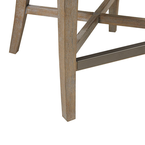 English Elm Counter Stool Pearce Swivel Barrel Seat with Reclaimed Gray Wood Legs and Matte Silver Footrest Navy 24 L x 30 W x 27.5 H B03548738