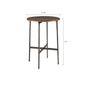 English Elm Round INK+IVY Renu Bar Table – 30" Round Pine Top, Gunmetal Metal Legs, Industrial Chic, No-Assembly B03548455