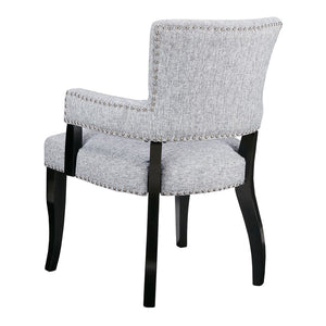 English Elm Arm Dining Chair with Nailhead Trim Rubberwood Frame and High Density Foam Seat B03548533