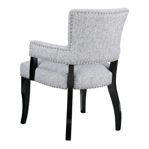 English Elm Arm Dining Chair with Nailhead Trim Rubberwood Frame and High Density Foam Seat B03548533