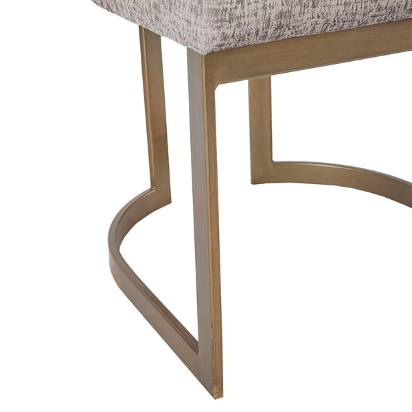 English Elm Bryce Grey Upholstered Dining Chairs Set of 2 with Antique Gold Metal Legs, Modern Chic Comfort B03548772