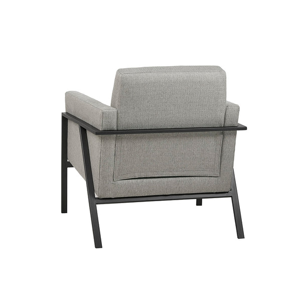 English Elm Brayden Accent Chair with Iron-Finish Metal Legs, Foam Cushion, Solid Wood Frame, Modern Comfort B03548549