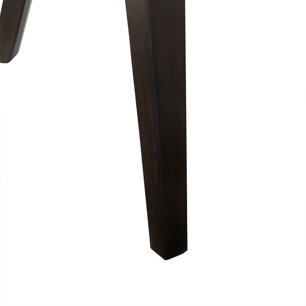 English Elm Arm Madison Park Angelica Dining Arm Chairs Set of 2 — Tan Upholstered, Bronze Nailhead Trim, Dark Coffee Legs B03548768