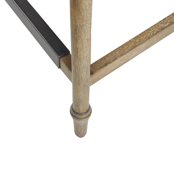 English Elm 25" Martha Stewart Delaney Upholstered Counter Stool – Reclaimed Brown Solid Wood Legs, Foam Seat Comfort, Metal Kickplate Protection B03548978