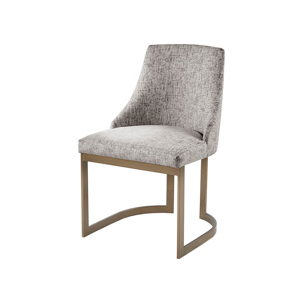 English Elm Bryce Grey Upholstered Dining Chairs Set of 2 with Antique Gold Metal Legs, Modern Chic Comfort B03548772