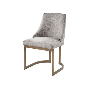English Elm Bryce Grey Upholstered Dining Chairs Set of 2 with Antique Gold Metal Legs, Modern Chic Comfort B03548772