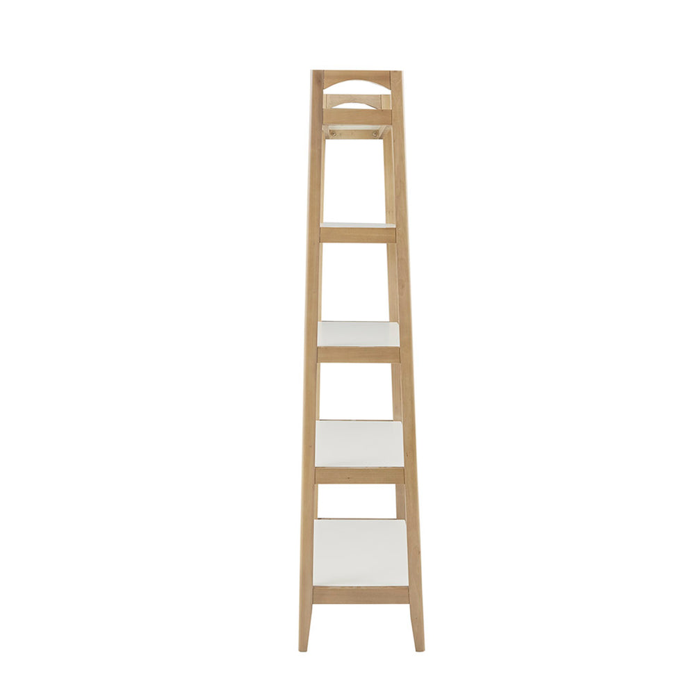 English Elm Shelf Madison Park Parker Mid-Century 5-Tier Two-Tone Wooden Bookcase - Solid Wood Frame, White MDF Shelves, 31"W x 73"H, Stylish Display B03548884