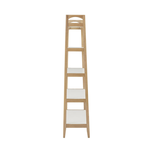 English Elm Shelf Madison Park Parker Mid-Century 5-Tier Two-Tone Wooden Bookcase - Solid Wood Frame, White MDF Shelves, 31"W x 73"H, Stylish Display B03548884