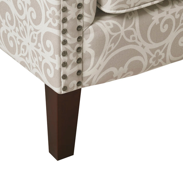English Elm Brooke Espresso Tight Back Club Chair with Bronze Nailhead, Solid Wood Frame, Plush Foam Cushion B03548564