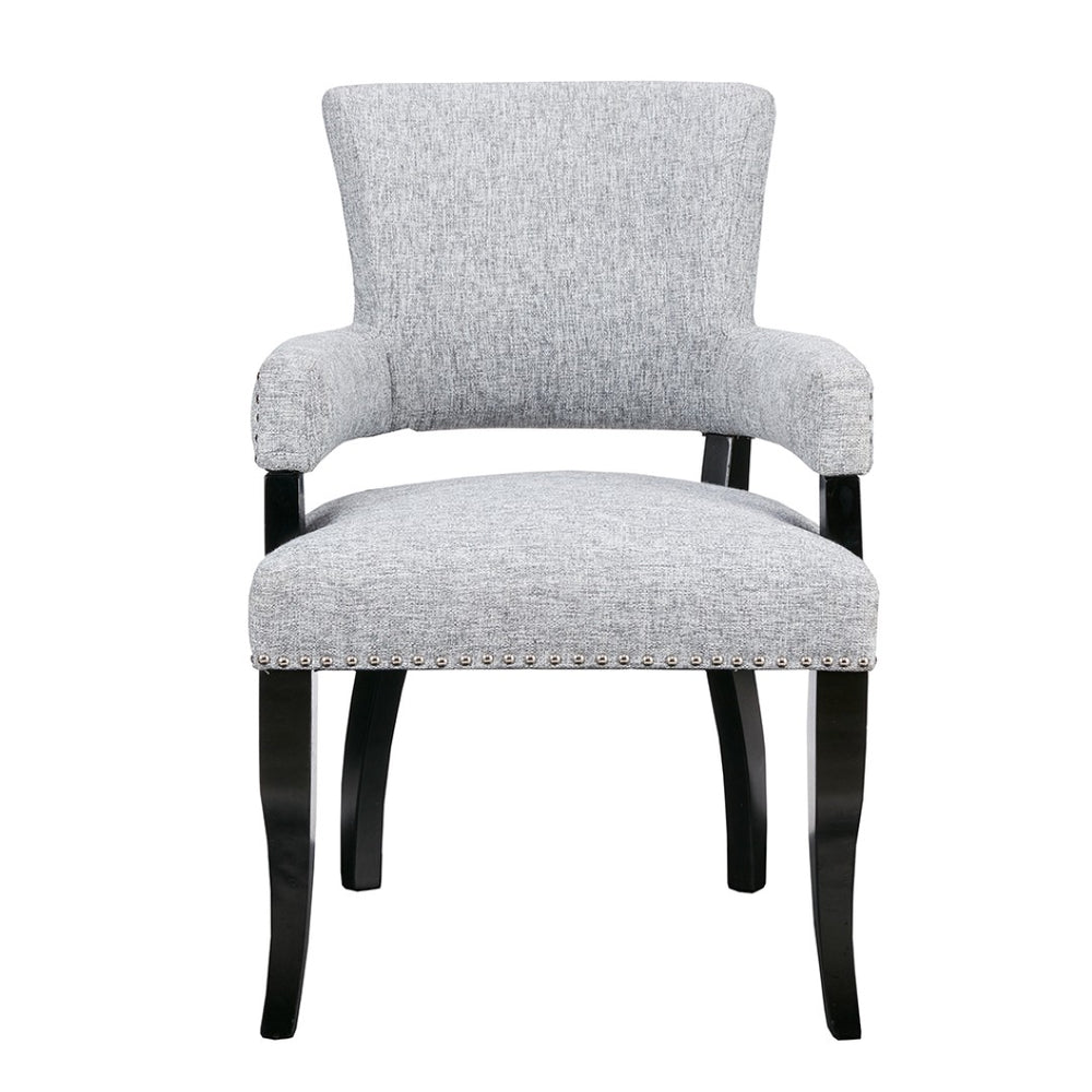English Elm Arm Dining Chair with Nailhead Trim Rubberwood Frame and High Density Foam Seat B03548533