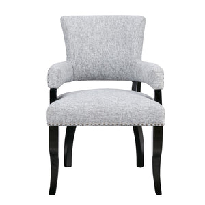 English Elm Arm Dining Chair with Nailhead Trim Rubberwood Frame and High Density Foam Seat B03548533