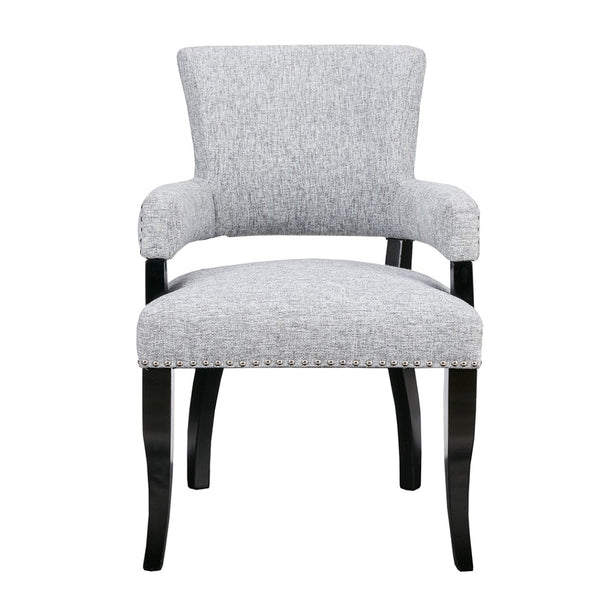 English Elm Arm Dining Chair with Nailhead Trim Rubberwood Frame and High Density Foam Seat B03548533