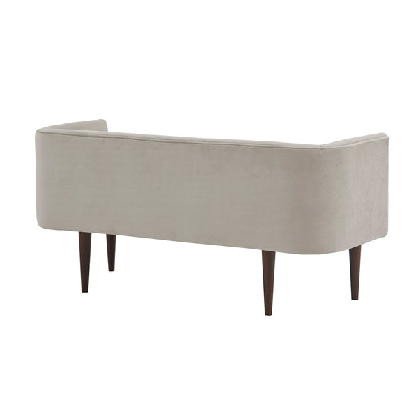 English Elm Farrah Cream Velvet Accent Bench with Low Back & Dark Wood Legs, 49" Wide Transitional Seating B03548752