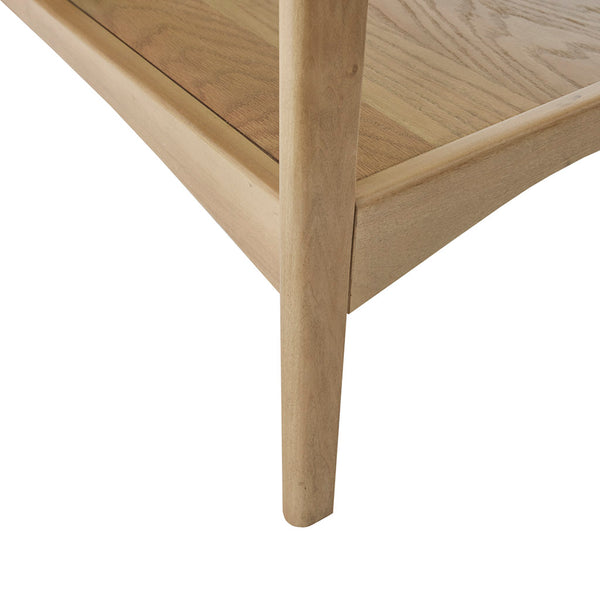 English Elm End Madison Park Parker End Table Mid-Century Two-Tone Solid Wood Frame Off-White Top with Shelf B03548837