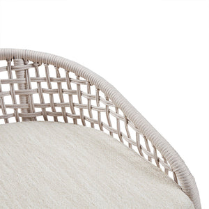 English Elm Woven Madison Park Hermosa 25" Counter Stool with Cushioned Seat, Woven Rope Back & Iron Base B03548726