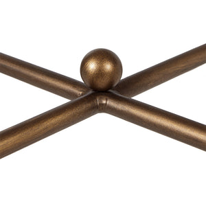 English Elm Rectangle Coffee Table — Bronze Metal Frame & 5mm Tempered Glass Top, Modern Centerpiece, 44"x24" B03548926