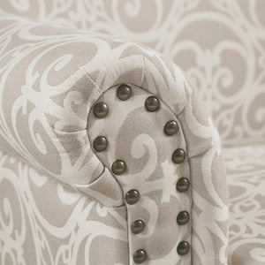 English Elm Brooke Espresso Tight Back Club Chair with Bronze Nailhead, Solid Wood Frame, Plush Foam Cushion B03548564