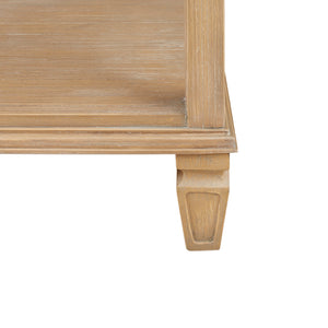 English Elm Victoria Rustic Nightstand with Drawer & Lower Shelf, Light Natural Wood Finish, Sturdy Rubberwood Legs B03548940