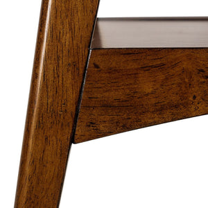 English Elm End Table with Open Shelf Two Tone White Pecan Rubberwood for Modern Living Rooms B03548807