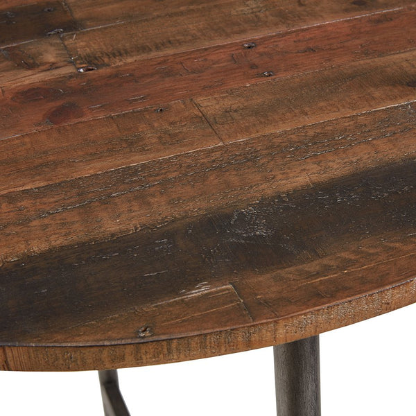 English Elm Round INK+IVY Renu Bar Table – 30" Round Pine Top, Gunmetal Metal Legs, Industrial Chic, No-Assembly B03548455