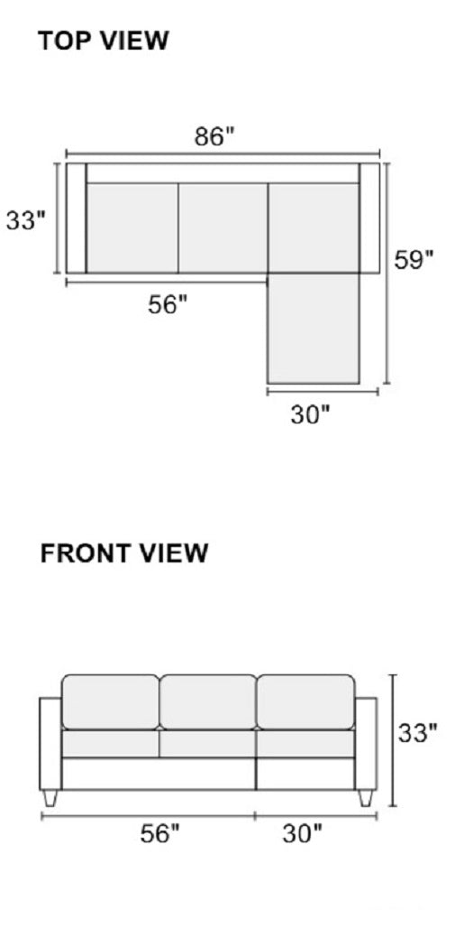 English Elm Blue 2-Piece Reversible Sectional Sofa in Blue Grey Linen-Like Polyfiber with Tufted Back, Pillows, Modular Design and Pegged Legs B01149144